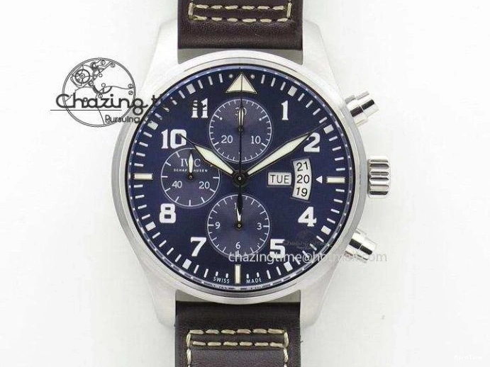 MIROTIME 0508 Pilot Chrono Spitfire IW387903 SS ZF 1:1 Best Edition Black Dial on Brown Leather Strap A OdorResistant 7127